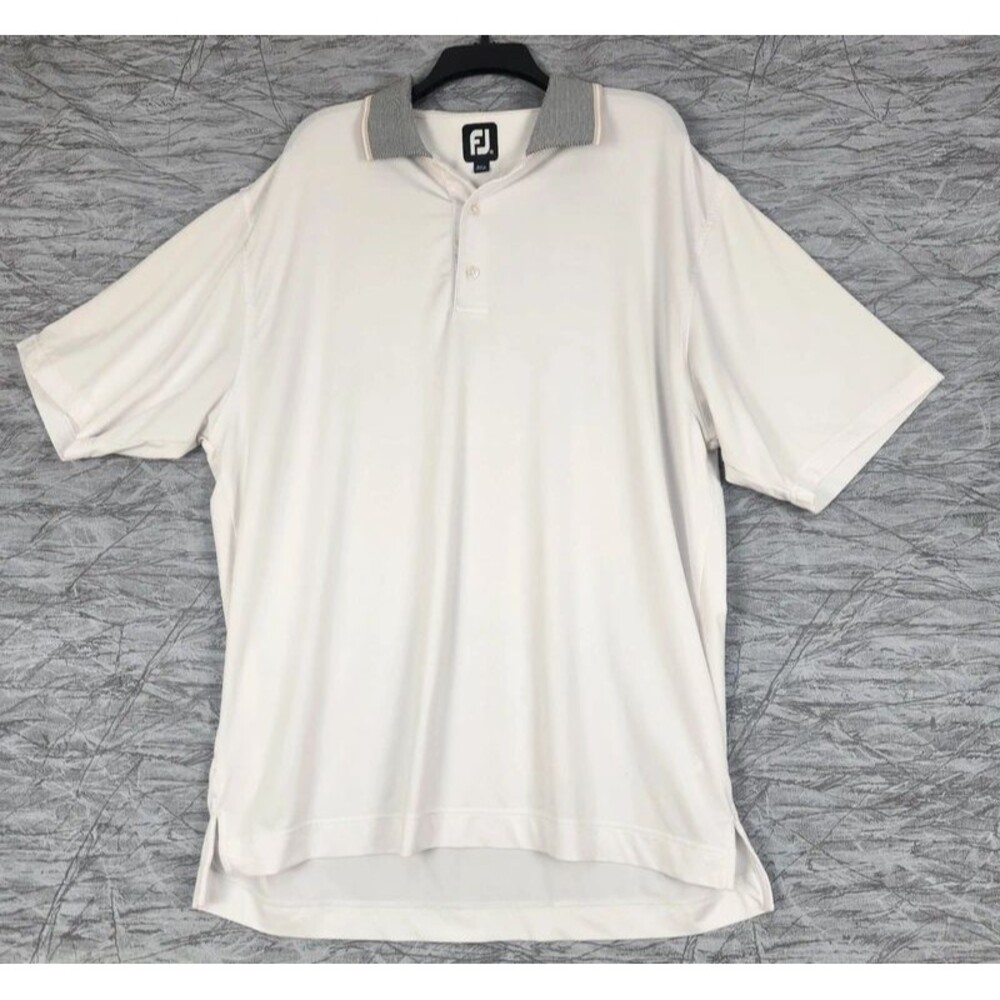 FootJoy Men's White Golf Polo Size XL Athleisure Preppy